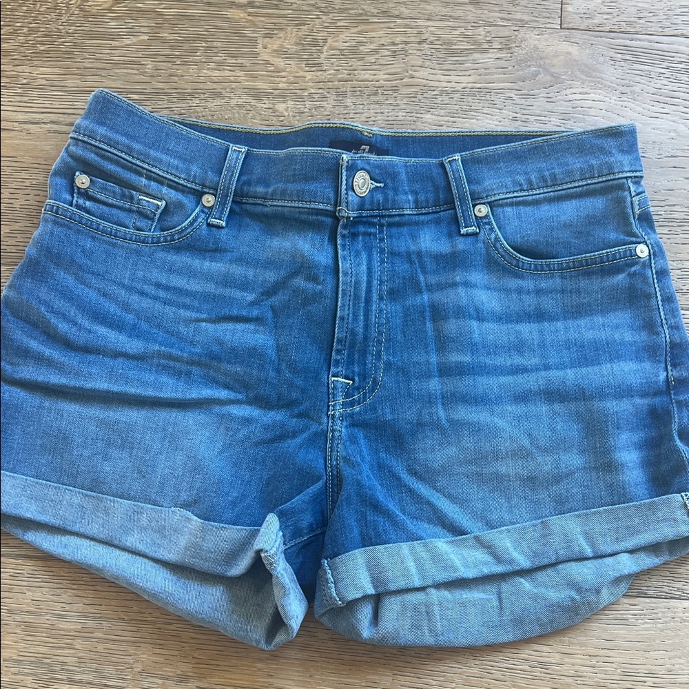 7 For All Mankind soft and perfect shade of  blue Jean Shorts
